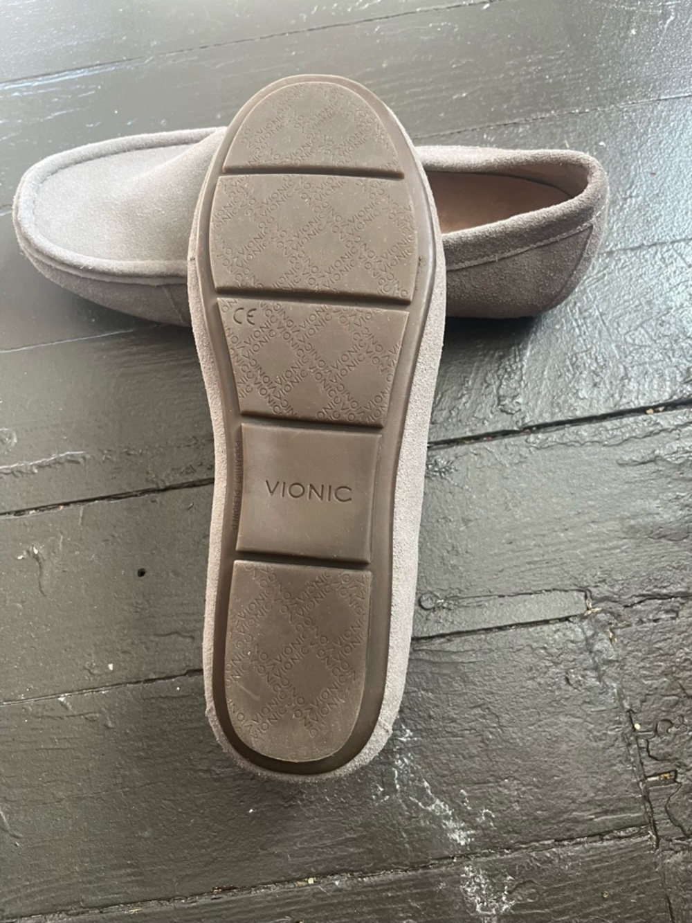 Vionic Debbie Gray Suede Slip-On Loafers - Picture 2 of 5